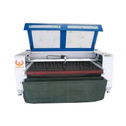 GW-1610 textile fabric cloth auto feeding laser cutting machine with conveyor & vacuum table