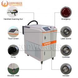 Fiber Laser Cleaning Machine for Metal Surface Rust Removal,metal surface rust removal laser cleaning machine